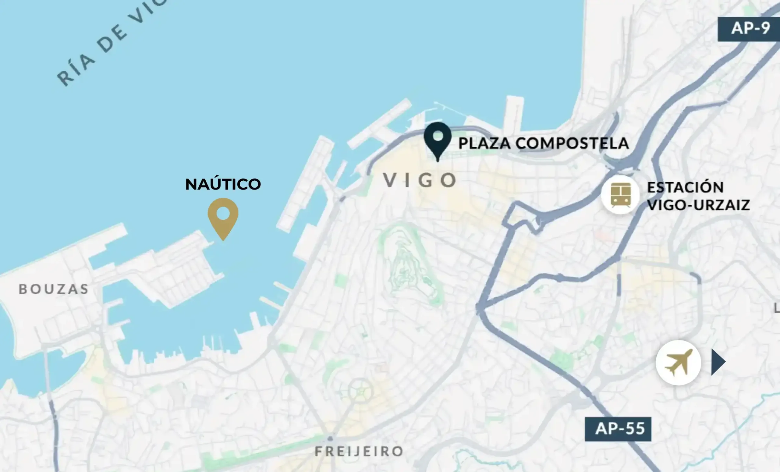 Mapa de situación de Plaza Compostela en Vigo